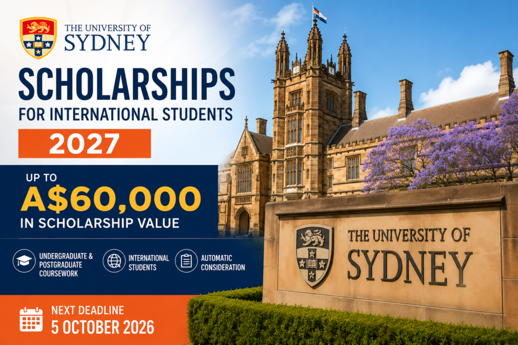 University of Sydney Scholarships 2027: Up to A$60,000