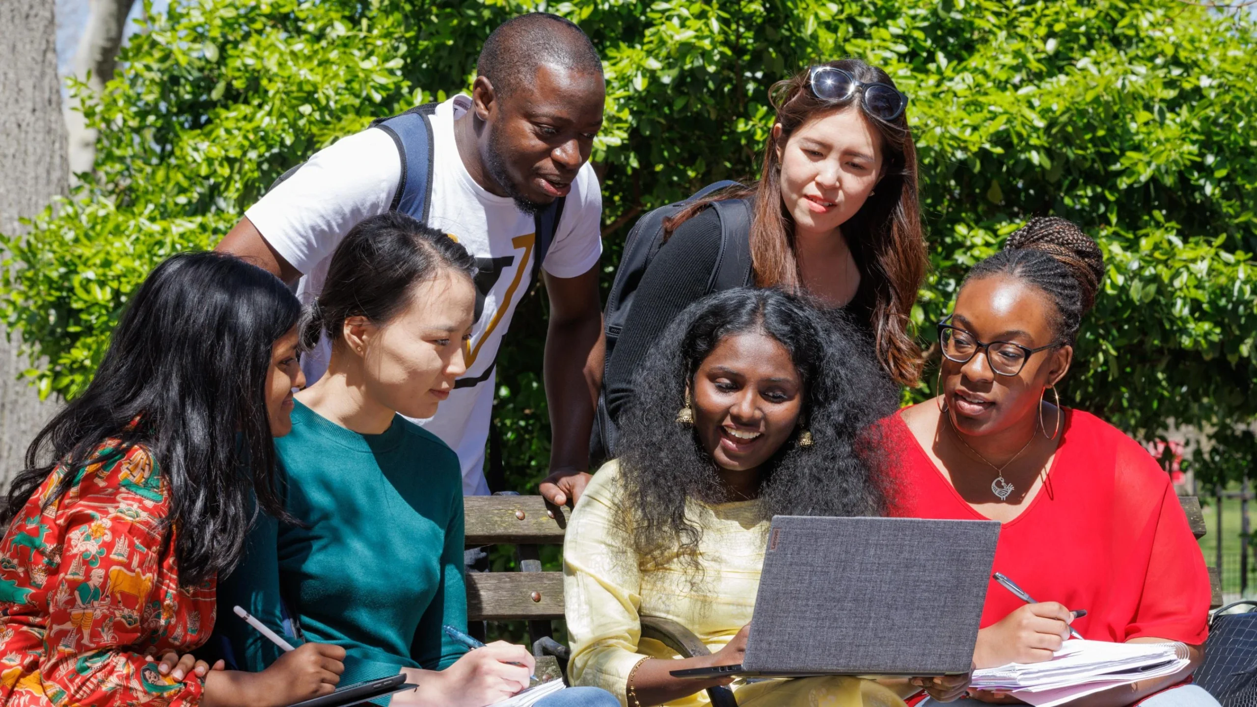 International graduate students studying development and global economics at a university